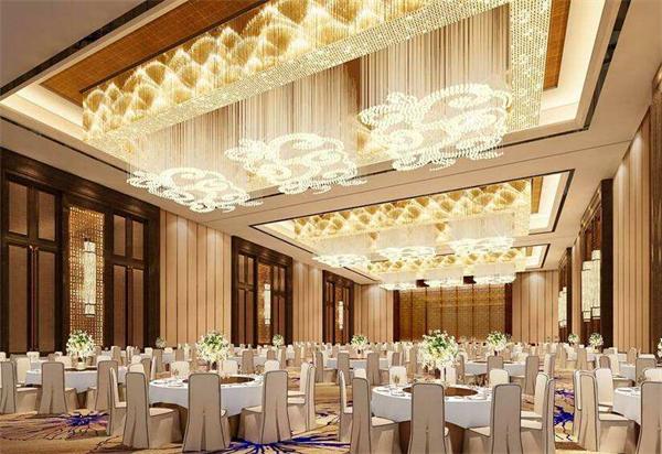 大型酒店宴會廳優(yōu)質(zhì)長方形水晶吊燈定制廠家供貨